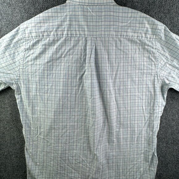 Peter Millar Men Button Up Shirt Long Sleeve XL Blue Orange Check Cotton Adult - Picture 13 of 14